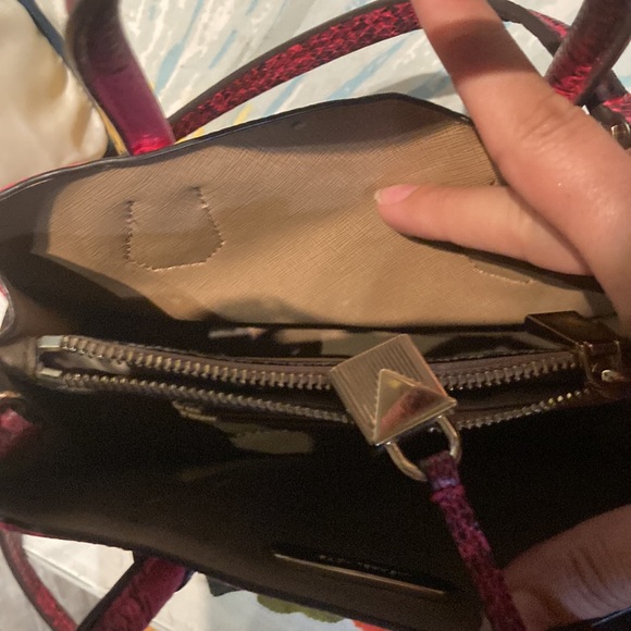 Michael Kors Mercer Studio Messenger Bag Purse Ultra Pink Snake Skin EUC - Picture 10 of 12